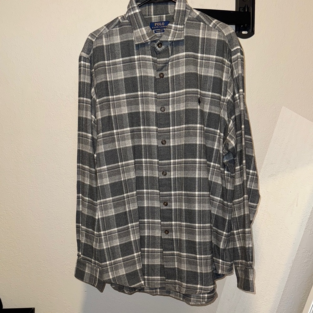 Polo by Ralph Lauren Gray Plaid Men's Shirt